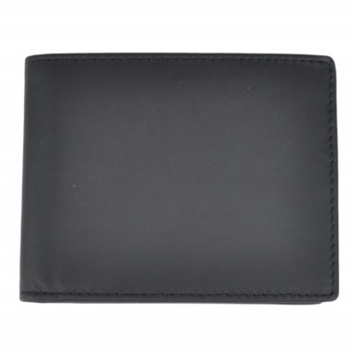 Чоловічий гаманець без застібки з натуральної шкіри чорний