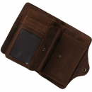 Чоловічий гаманець на кнопці з натуральної шкіри рудий темний Vintage
