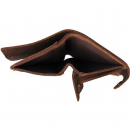 Чоловічий гаманець на кнопці з натуральної шкіри рудий темний Vintage