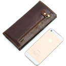 Чоловічий гаманець без застібки з натуральної шкіри рудий темний Vintage