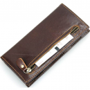 Чоловічий гаманець без застібки з натуральної шкіри рудий темний Vintage
