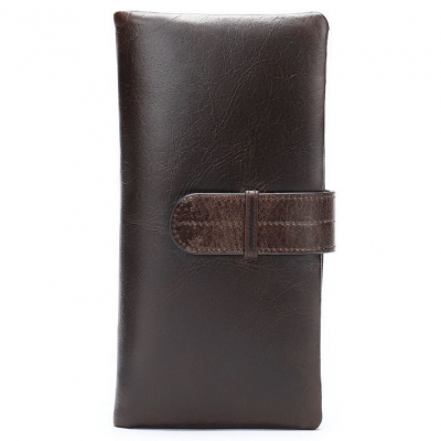 Чоловічий гаманець на хлястику з натуральної шкіри рудий темний Vintage