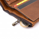 Чоловічий гаманець на кнопці з натуральної шкіри рудий Vintage