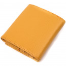 Жіночий гаманець на кнопці з натуральної шкіри жовтий Karya