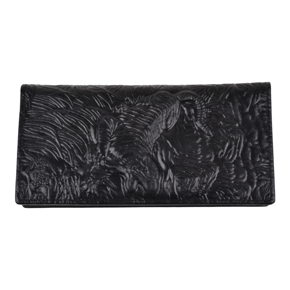 Чоловічий гаманець без застібки з натуральної шкіри чорний