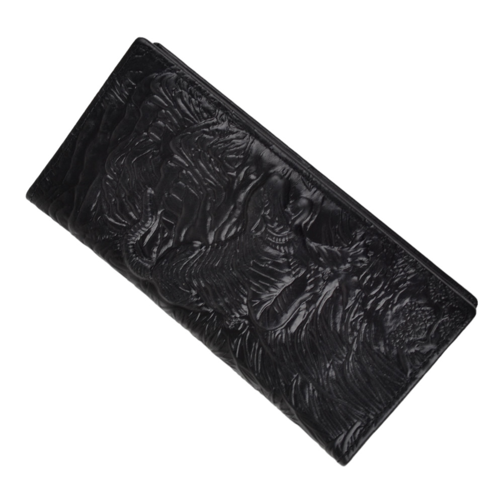 Чоловічий гаманець без застібки з натуральної шкіри чорний