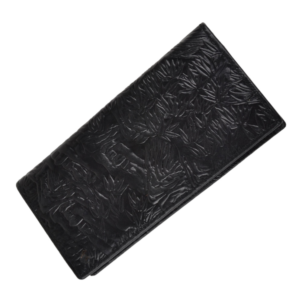 Чоловічий гаманець без застібки з натуральної шкіри чорний