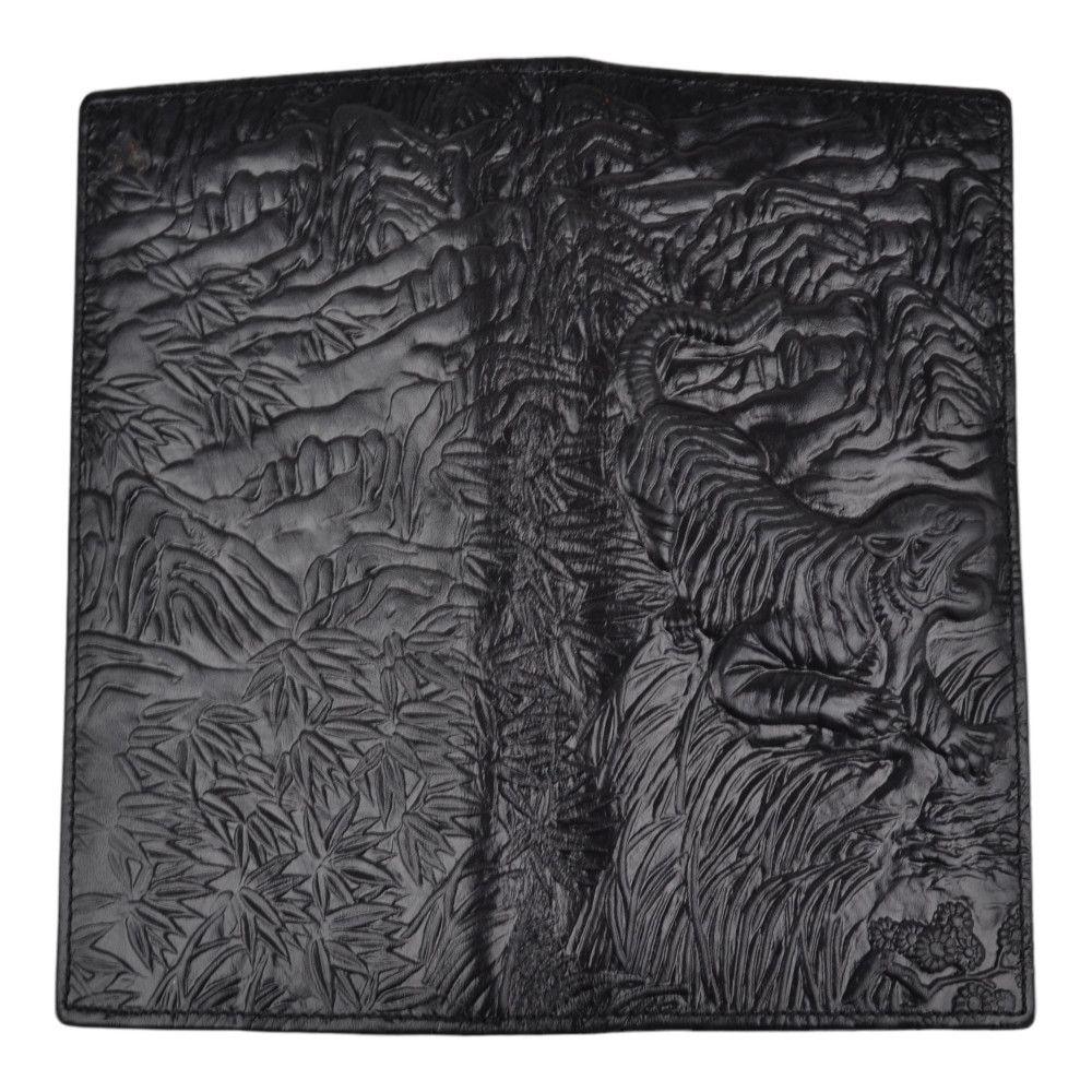 Чоловічий гаманець без застібки з натуральної шкіри чорний