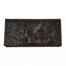 Мужской кошелек без застежки из натуральной кожи шоколад