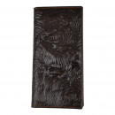 Мужской кошелек без застежки из натуральной кожи шоколад