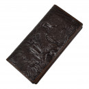 Мужской кошелек без застежки из натуральной кожи шоколад