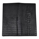 Мужской кошелек без застежки из натуральной кожи черный