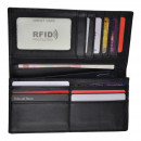 Мужской кошелек без застежки из натуральной кожи черный