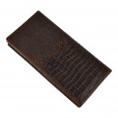 Чоловічий гаманець без застібки з натуральної шкіри шоколад