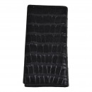 Мужской кошелек без застежки из натуральной кожи черный