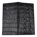 Мужской кошелек без застежки из натуральной кожи черный