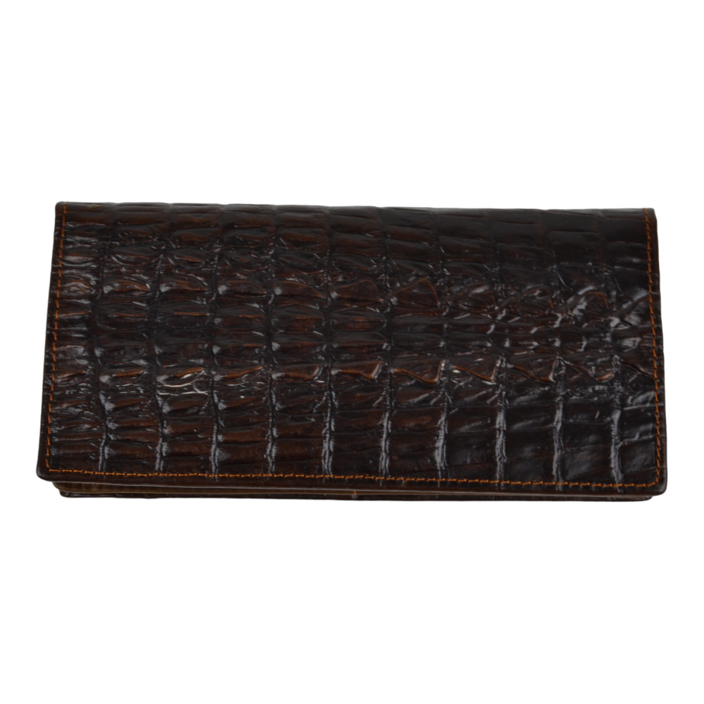 Чоловічий гаманець без застібки з натуральної шкіри шоколад