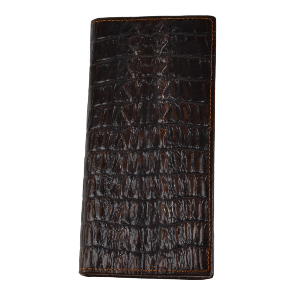 Чоловічий гаманець без застібки з натуральної шкіри шоколад