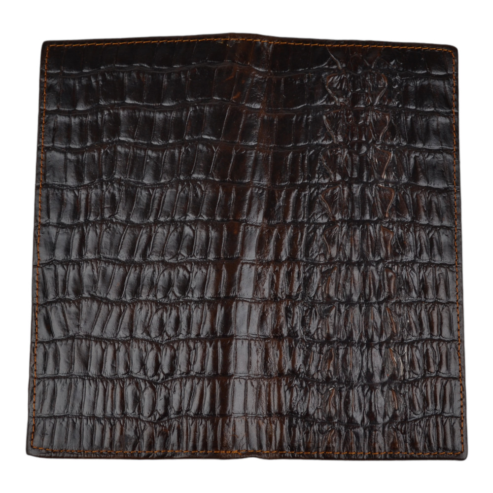 Чоловічий гаманець без застібки з натуральної шкіри шоколад