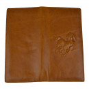 Мужской кошелек без застежки из натуральной кожи рыжий