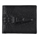 Чоловічий гаманець без застібки з натуральної шкіри чорний