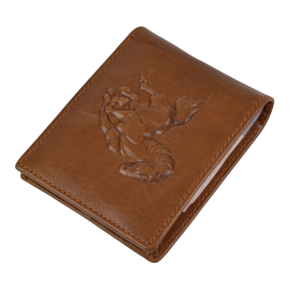 Мужской кошелек без застежки из натуральной кожи рыжий Мужской кошелек без застежки из натуральной кожи рыжий