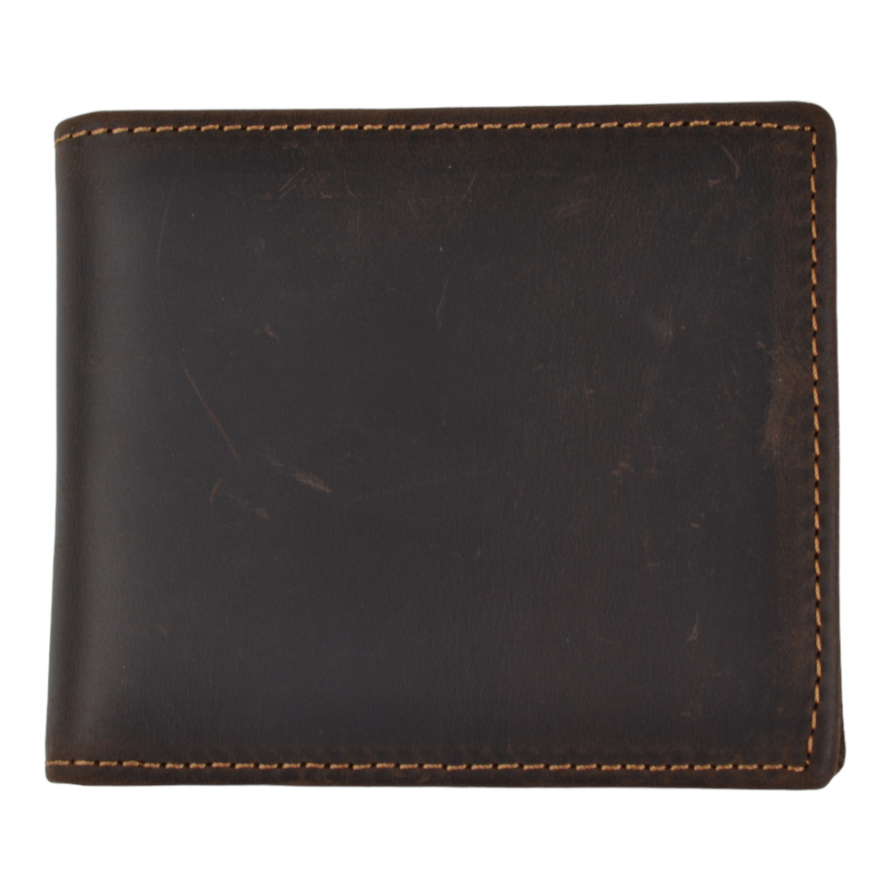 Чоловічий гаманець без застібки з натуральної шкіри шоколад Чоловічий гаманець без застібки з натуральної шкіри шоколад