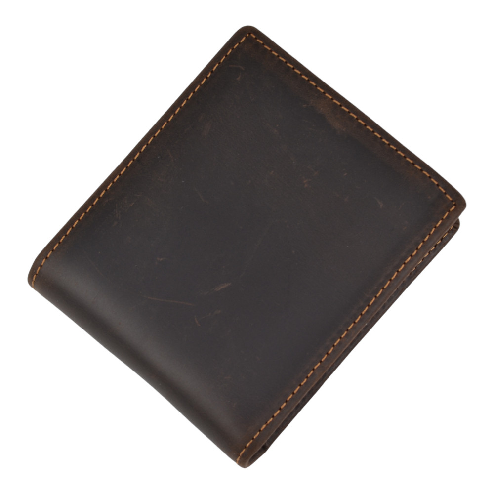 Чоловічий гаманець без застібки з натуральної шкіри шоколад Чоловічий гаманець без застібки з натуральної шкіри шоколад
