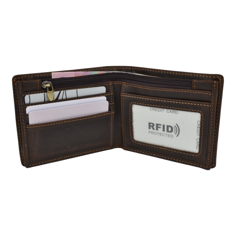 Чоловічий гаманець без застібки з натуральної шкіри шоколад Чоловічий гаманець без застібки з натуральної шкіри шоколад