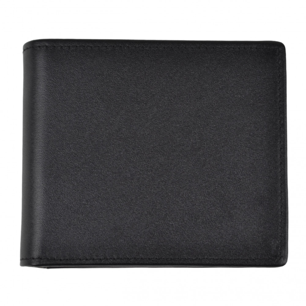 Чоловічий гаманець без застібки з натуральної шкіри чорний