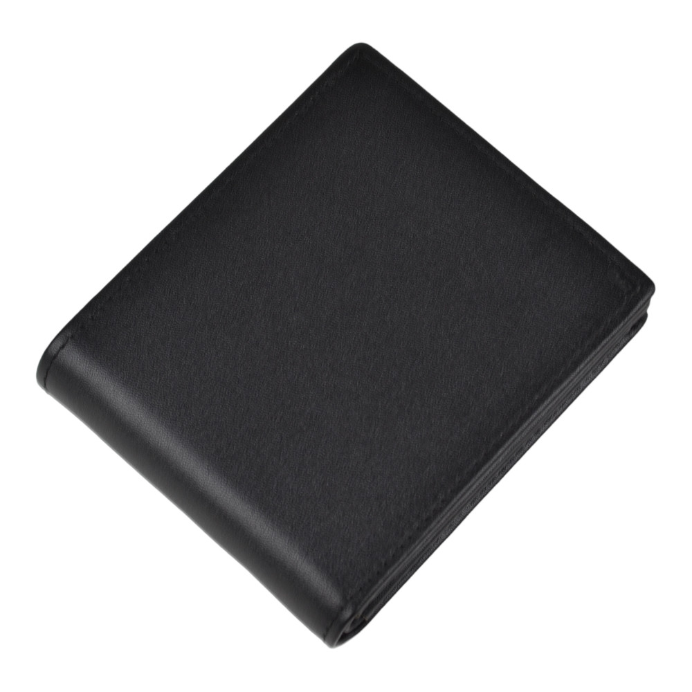 Чоловічий гаманець без застібки з натуральної шкіри чорний