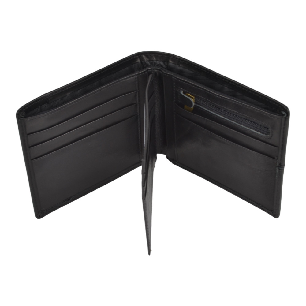 Чоловічий гаманець без застібки з натуральної шкіри чорний