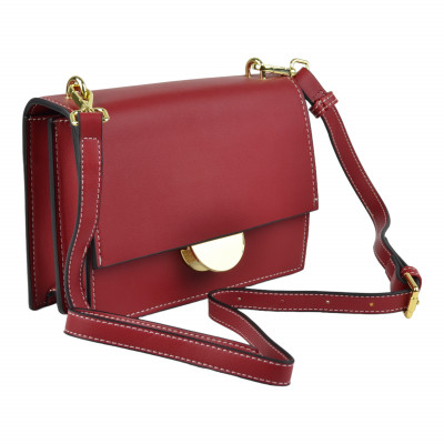 Жіноча сумка крос-боді з натуральної шкіри червона