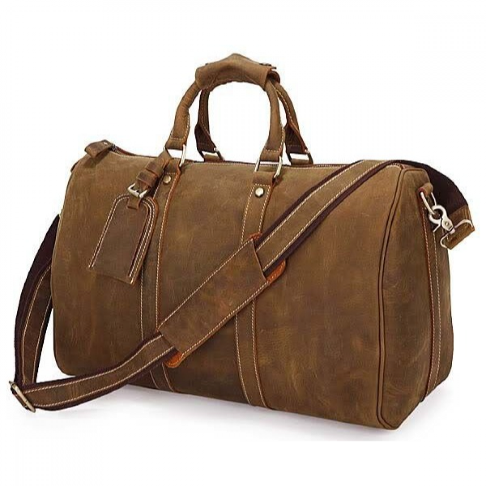 Дорожная сумка из натуральной кожи коричневая Vintage