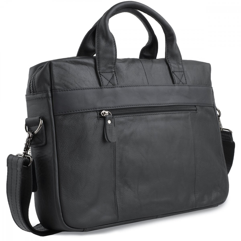 Чоловічий портфель з натуральної шкіри чорний Vintage Чоловічий портфель з натуральної шкіри чорний Vintage