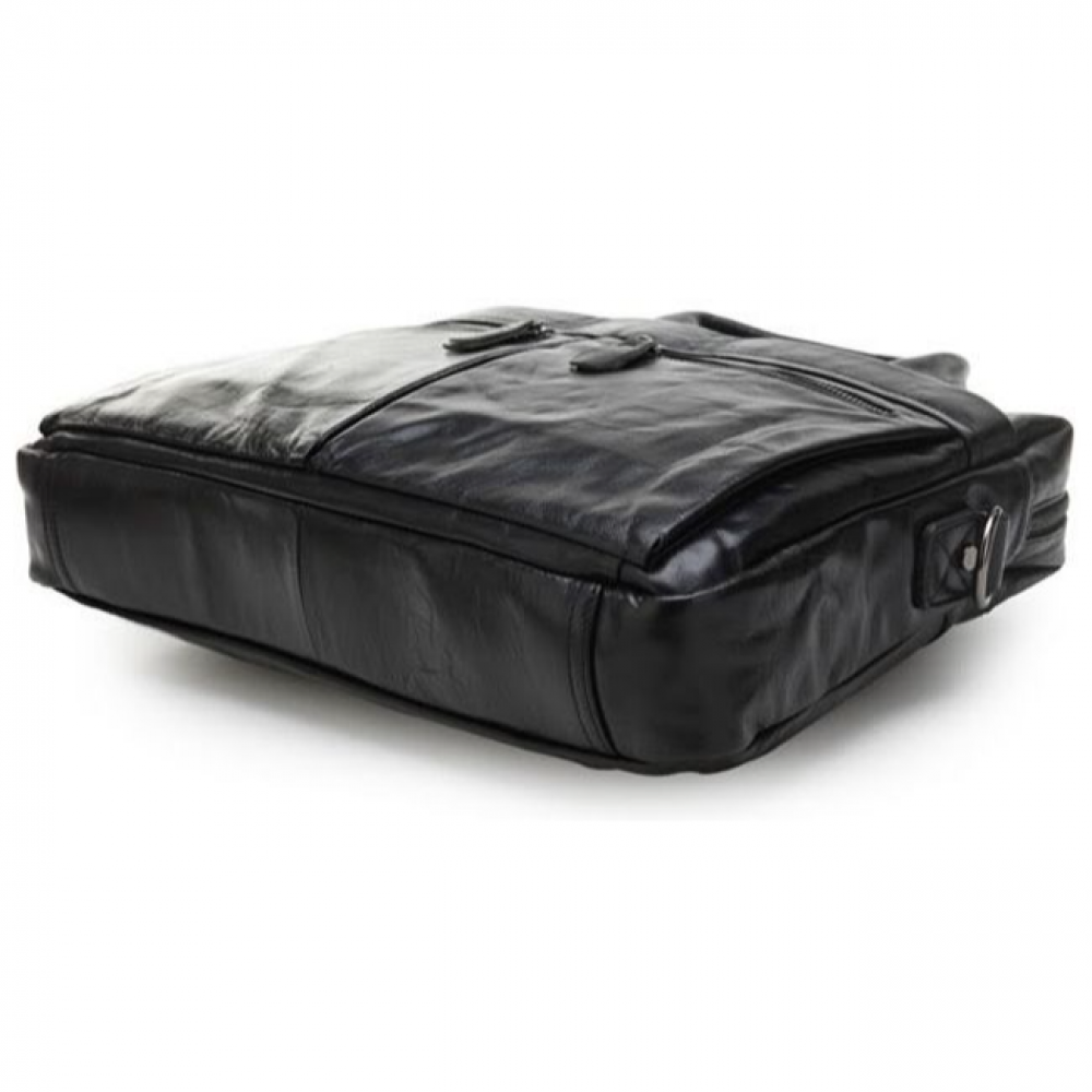 Чоловічий портфель з натуральної шкіри чорний Vintage Чоловічий портфель з натуральної шкіри чорний Vintage