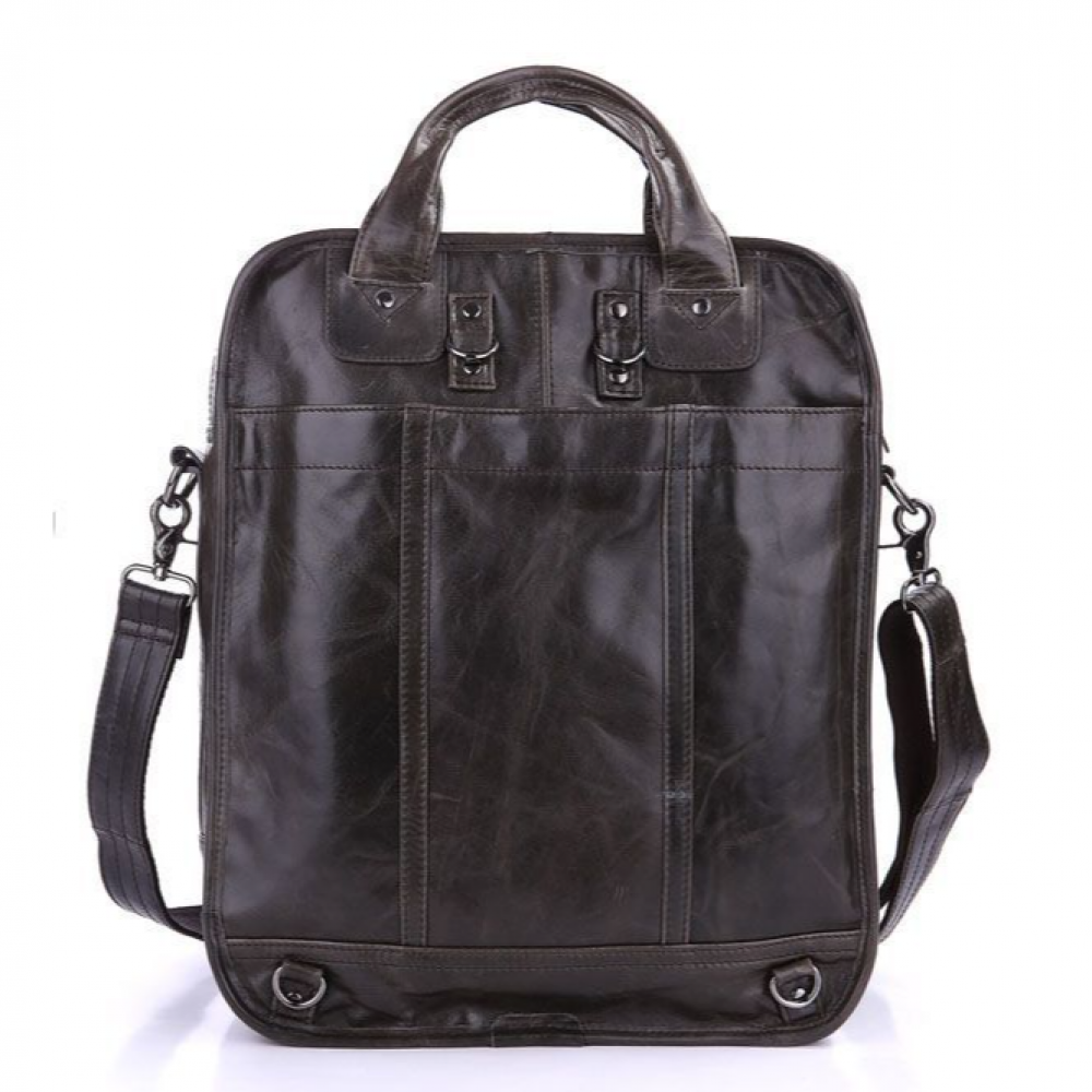 Чоловіча сумка базова з натуральної шкіри темно-сіра Vintage