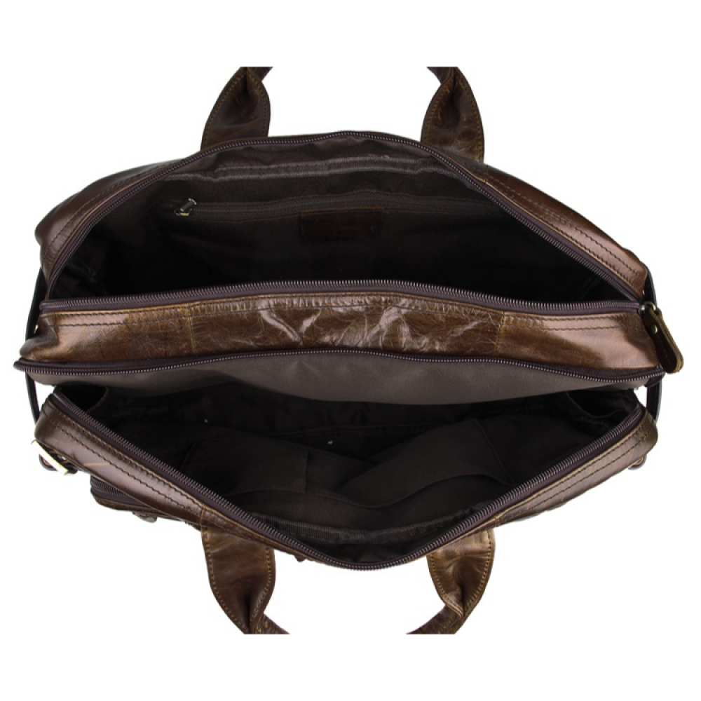 Чоловічий портфель з натуральної шкіри рудий темний Vintage