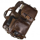 Чоловічий портфель з натуральної шкіри рудий темний Vintage