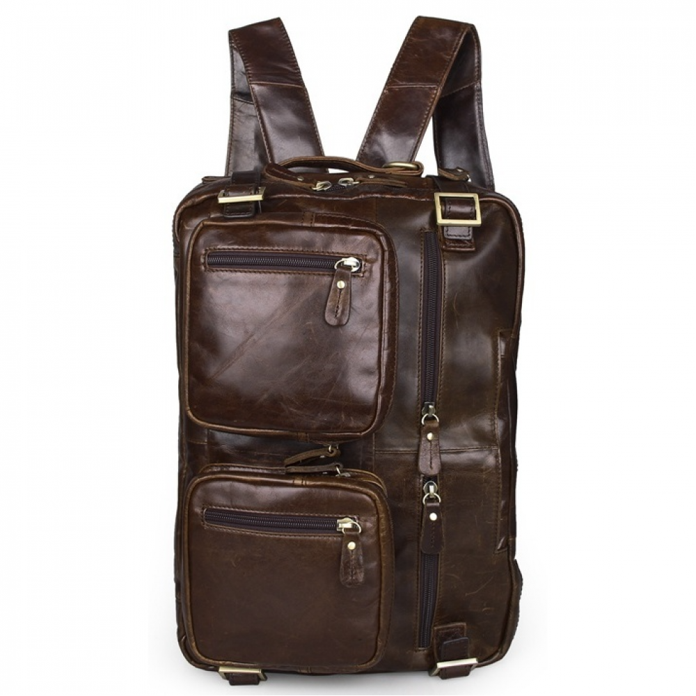 Чоловічий портфель з натуральної шкіри рудий темний Vintage