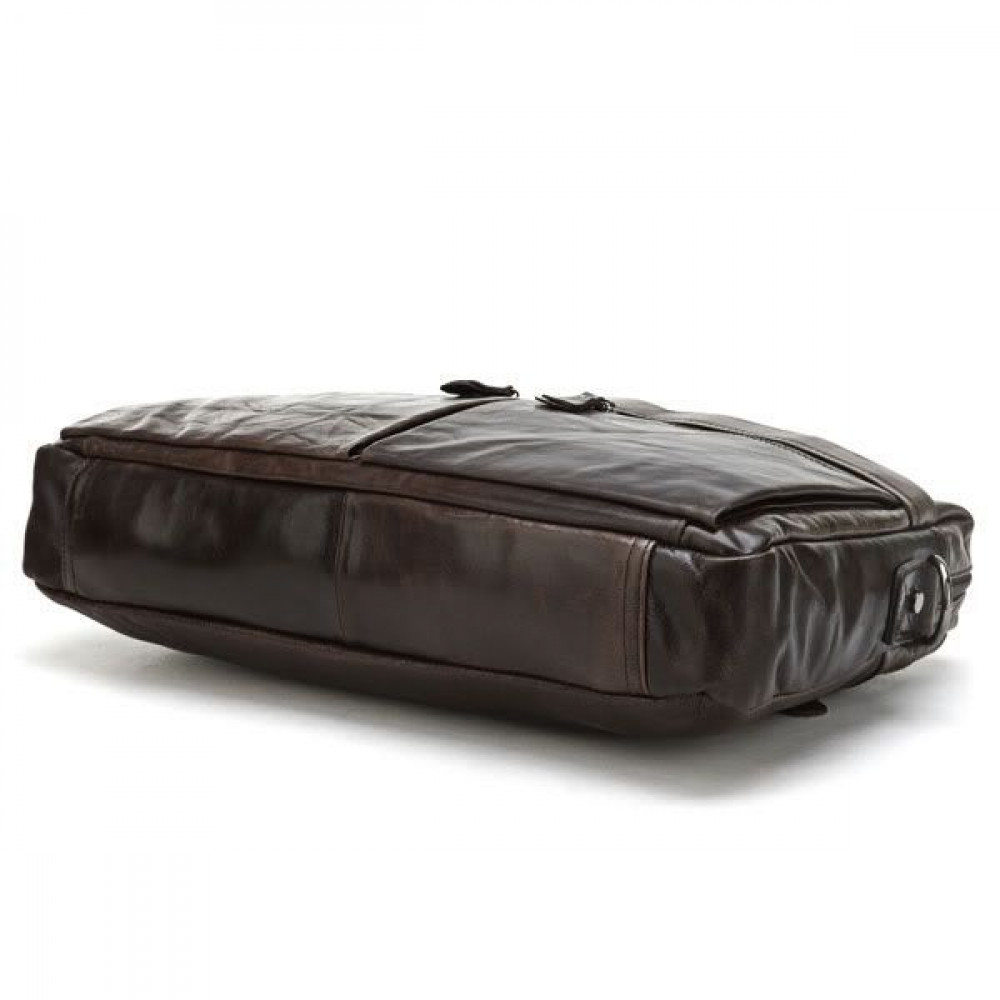 Чоловічий портфель з натуральної шкіри рудий темний Vintage