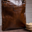 Чоловіча сумка через плече з натуральної шкіри руда темна Vintage