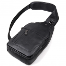Чоловіча сумка через плече з натуральної шкіри чорна Vintage