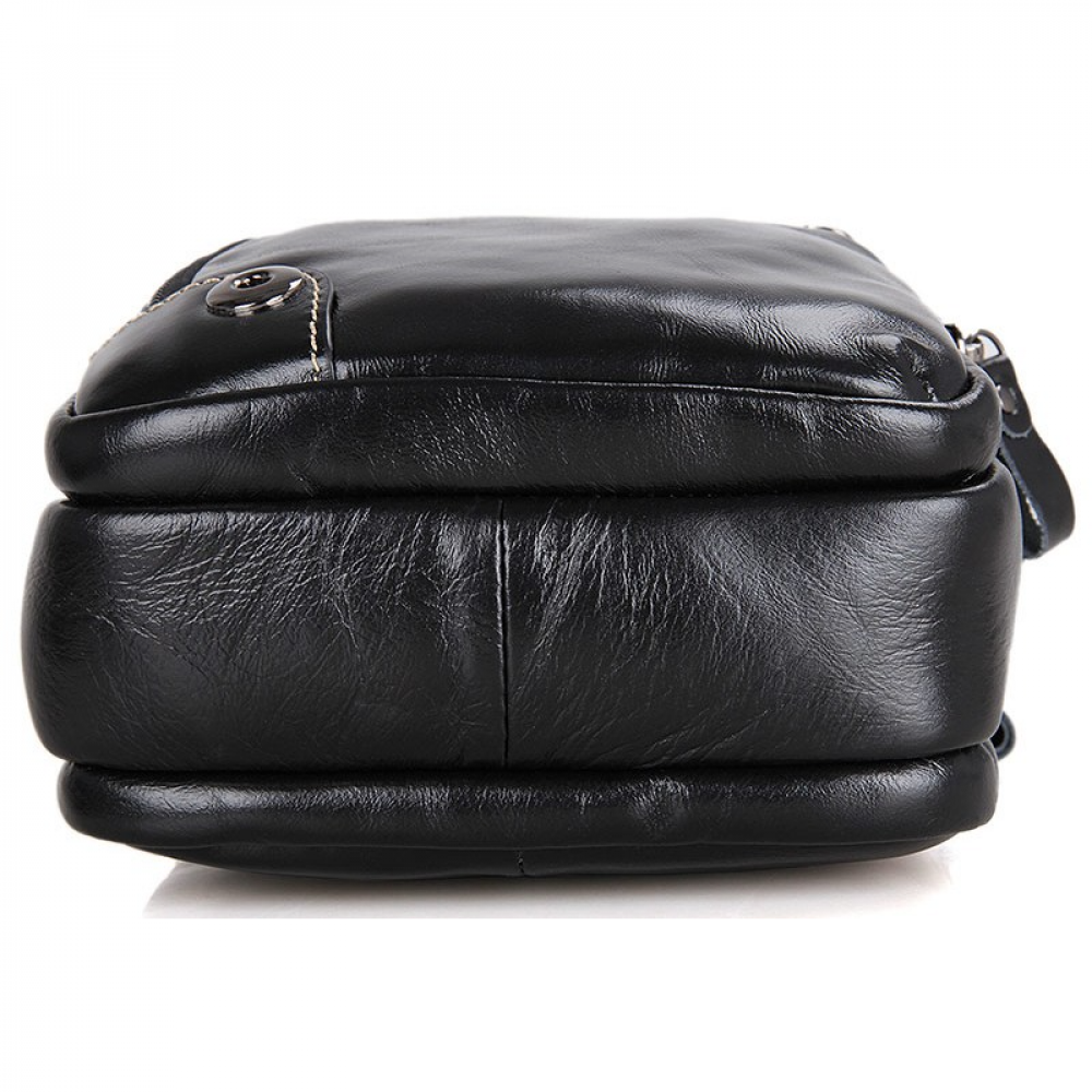 Чоловіча сумка базова з натуральної шкіри чорна Vintage