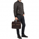 Чоловічий портфель з натуральної шкіри рудий темний Vintage