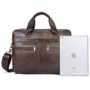 Чоловічий портфель з натуральної шкіри рудий темний Vintage