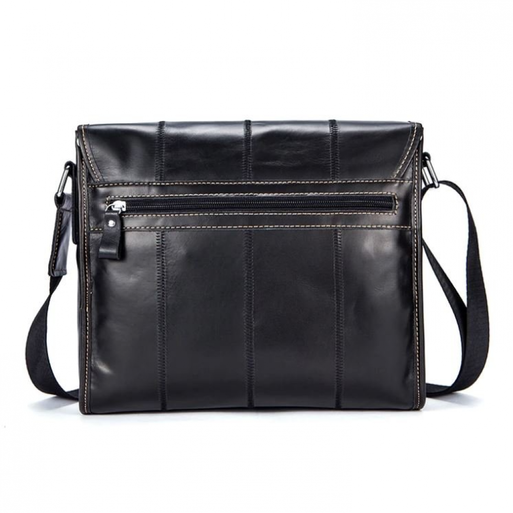 Чоловіча сумка через плече з натуральної шкіри чорна Vintage Чоловіча сумка через плече з натуральної шкіри чорна Vintage