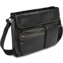 Чоловіча сумка через плече з натуральної шкіри чорна Vintage Чоловіча сумка через плече з натуральної шкіри чорна Vintage