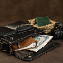 Чоловіча сумка через плече з натуральної шкіри чорна Vintage Чоловіча сумка через плече з натуральної шкіри чорна Vintage