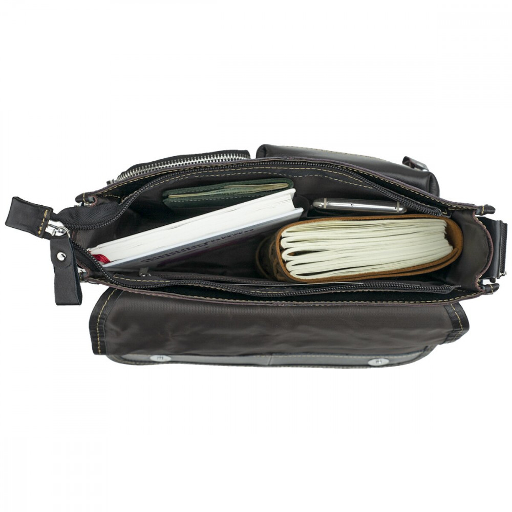 Чоловіча сумка через плече з натуральної шкіри чорна Vintage Чоловіча сумка через плече з натуральної шкіри чорна Vintage